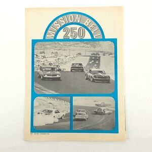 VTG Mission Bell 250 Advertising 1969 Print Ad Road Race Mustang Camaro Javelin
